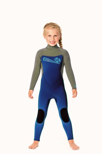 Toddler 5/3m Back Zip Wetsuit with Ankle Zippers -  Olive/Royal
