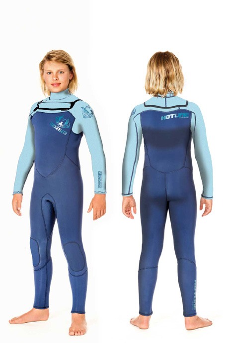 Junior Reflex Chest Zip 4/3mm Wetsuit Glacier/Royal