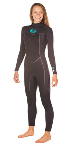 Womens 4/3mm Back Zip Wetsuit