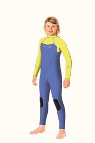 Junior Back Zip 5/3mm Wetsuit Buttercup/Royal