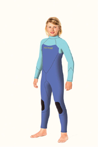 Junior Back Zip 5/3mm Wetsuit Glacier/Royal