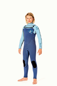 Junior Reflex Chest Zip 4/3mm Wetsuit Glacier/Royal