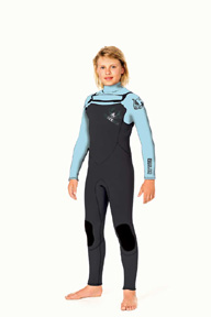 Junior Reflex Chest Zip 4/3mm Wetsuit Glacier/Black