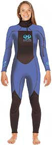 Womens UHC 5/4mm Hooded Wetsuit Ultra Hot Combo - Royal Blue