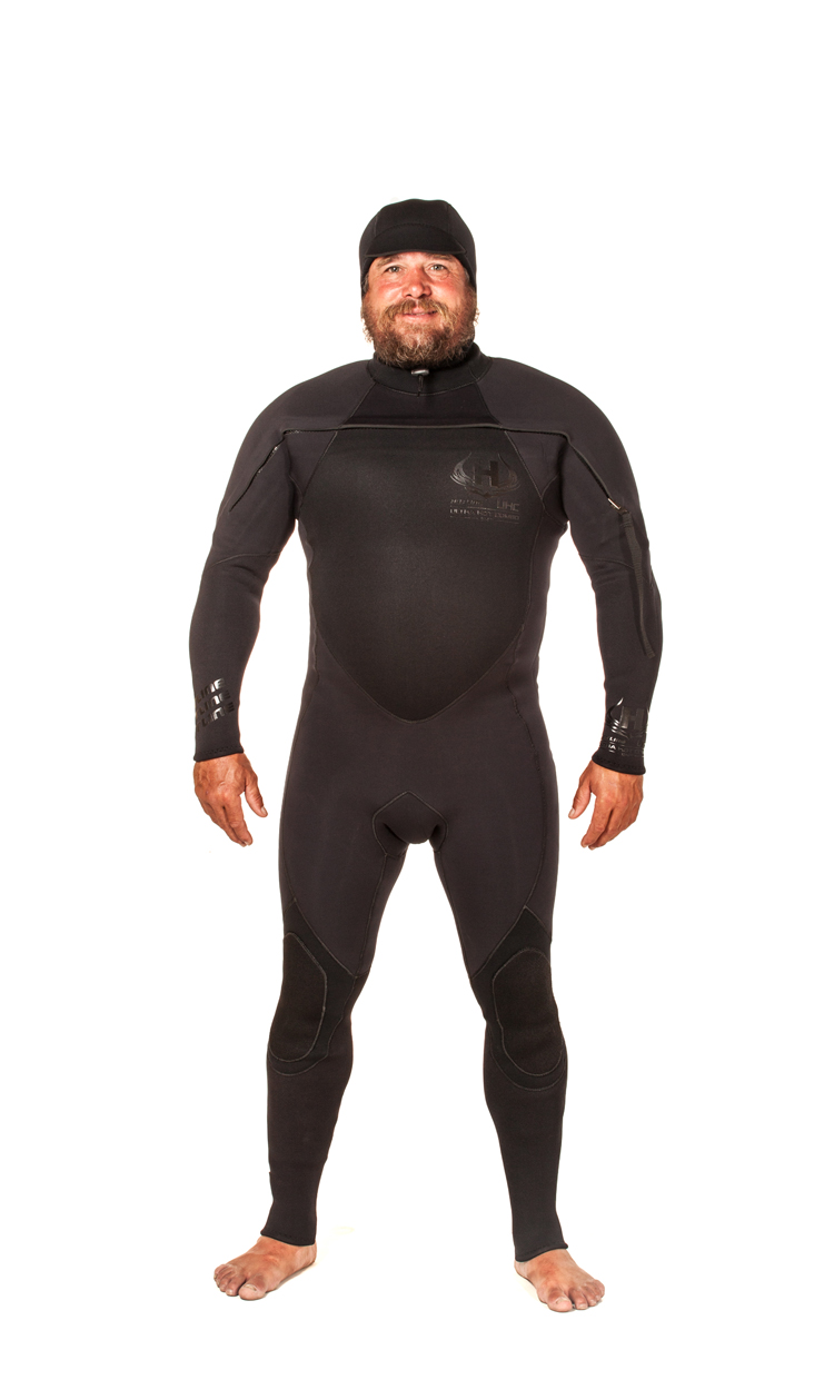 Mens UHC 5/4mm Hooded Wetsuit Ultra Hot Combo - BLACK