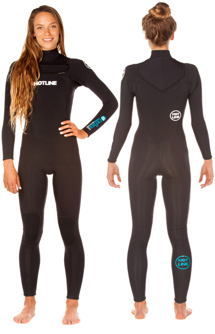 Hotline Wetsuits  Womens Reflex 2.0 4/3mm Wetsuit - Black