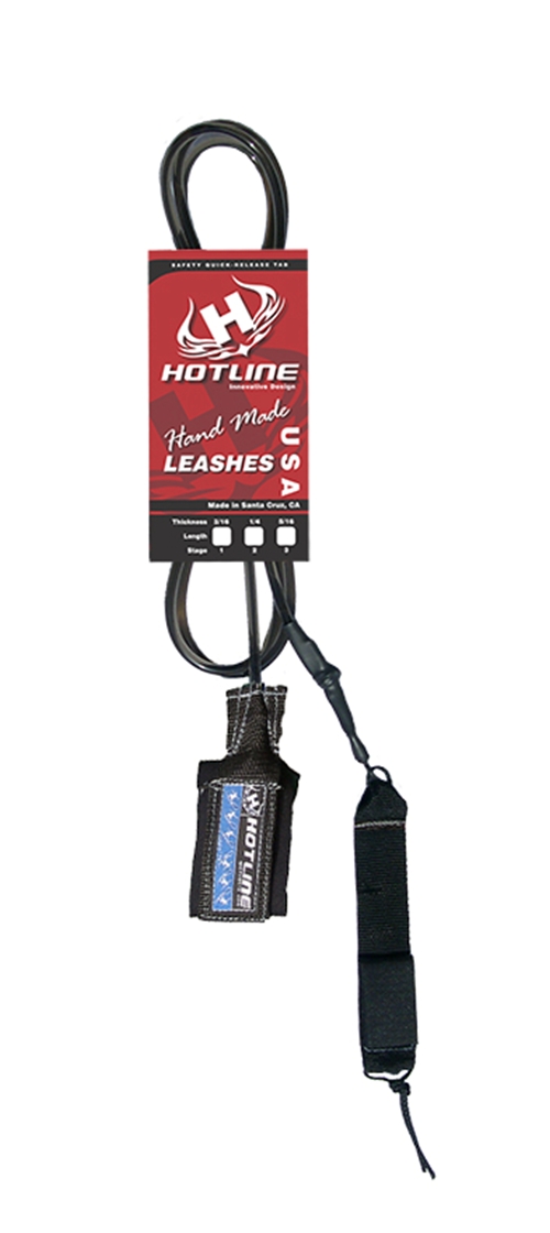 Hotline 9' Surf Leash – 1/4” (6mm) Cord | Made in USA