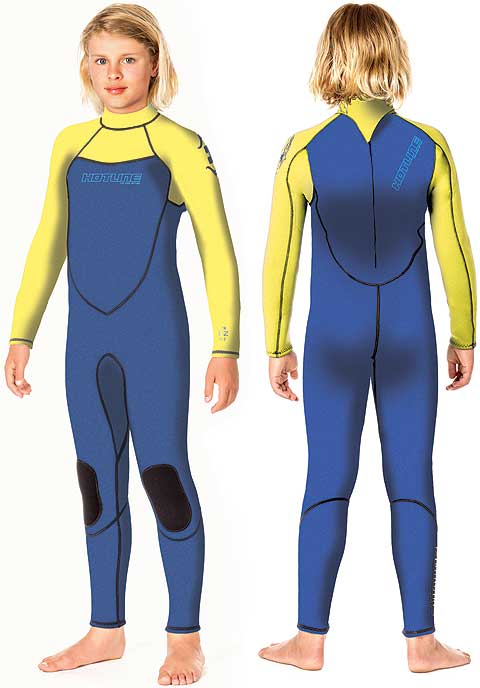 Junior Back Zip 5/3mm Wetsuit Buttercup/Royal