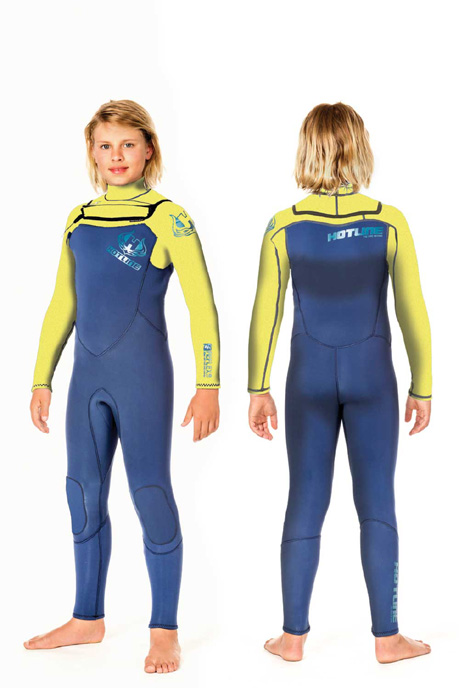 Junior Reflex Chest Zip 4/3mm Wetsuit Buttercup/Royal