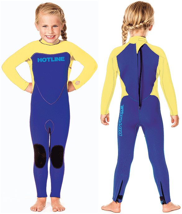 Toddler 5/3m Back Zip Wetsuit with Ankle Zippers -  Buttercup/Royal